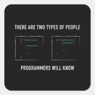 Funny Programmer Geschenk für Coding Geek Quadratischer Aufkleber