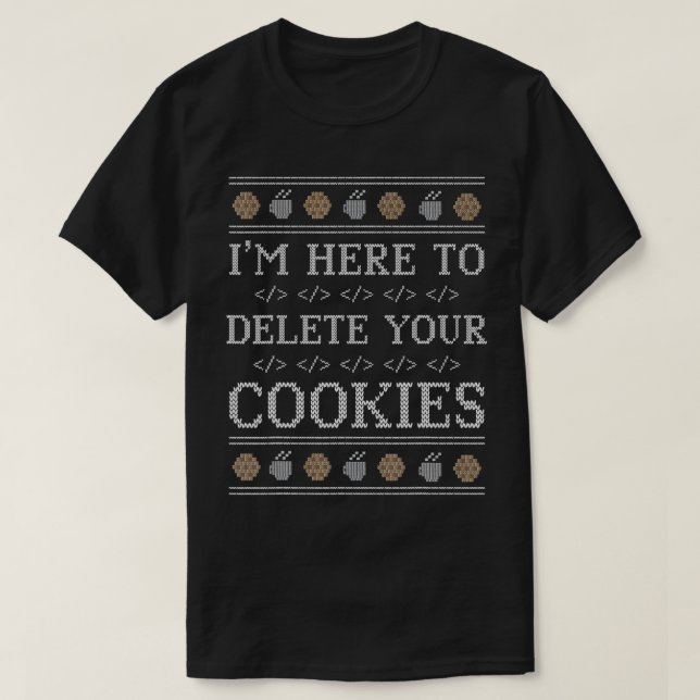 Funny Programmer Nerd Geek Weihnachtskekse Ugly T-Shirt (Design vorne)