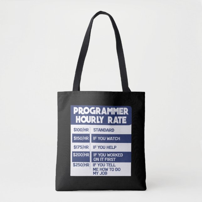 Funny Programmer Stundensatz Computer IT Coder Tasche (Vorderseite)