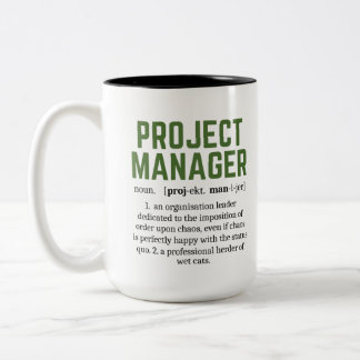 Funny Project Manager Wörterbuchdefinition, Spaß Zweifarbige Tasse