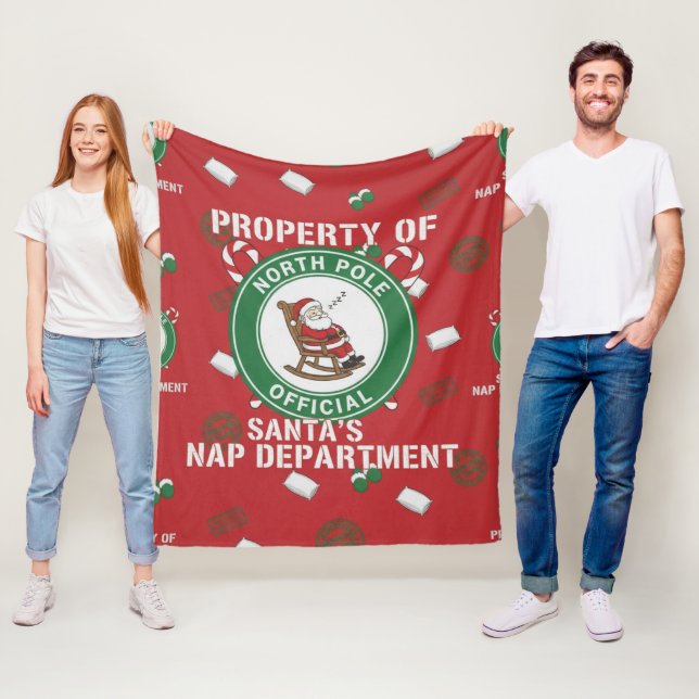 Funny Property of Santa's Nap Department Christmas Fleecedecke (Beispiel)