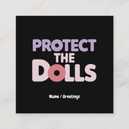 Funny Protect the Dollars: Trans Women Solidarity Quadratische Visitenkarte