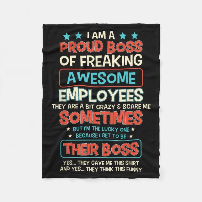 Funny Proud Boss Employee Appreciation Office Men  Fleecedecke (Vorderseite)