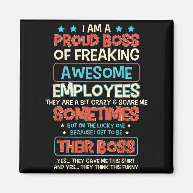 Funny Proud Boss Employee Appreciation Office Men  Magnet (Vorne)