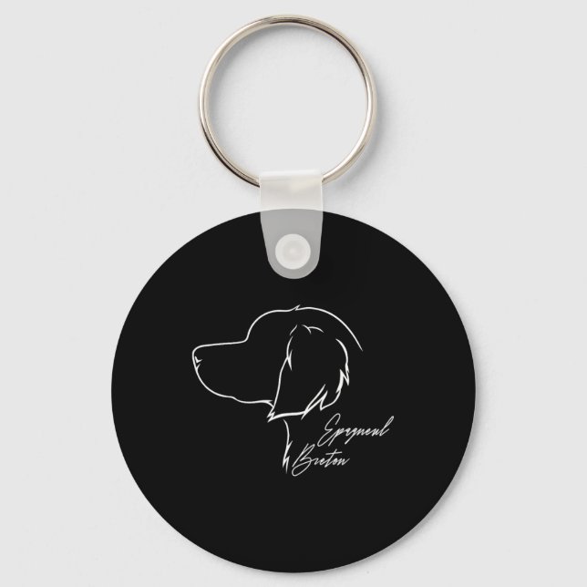 Funny Proud Epagneul Breton Profil Dog Mama Huntin Schlüsselanhänger (Vorderseite)