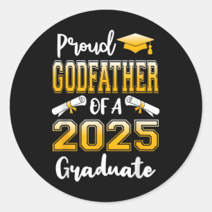Funny Proud Godvater eines Cl of 2025 Graduate Runder Aufkleber