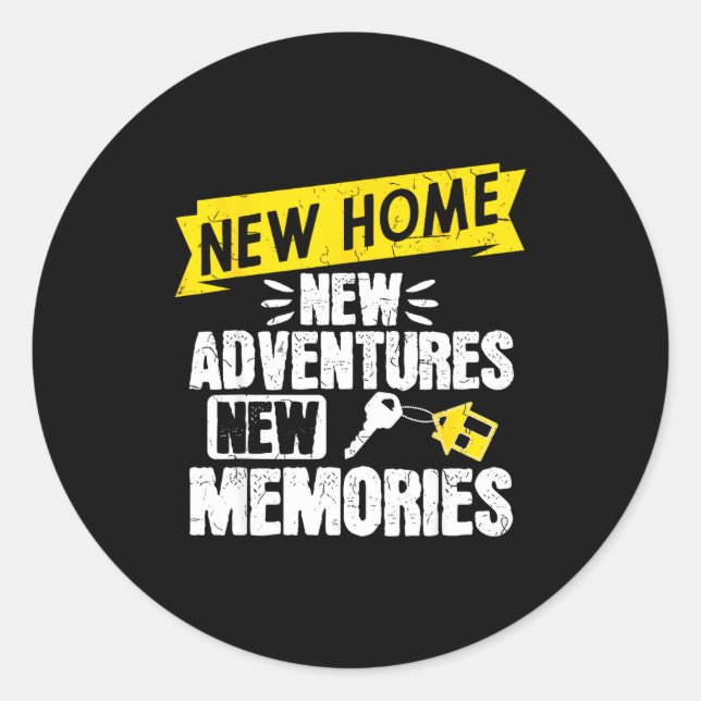 Funny Proud Homeowner New Homenew Adventures New M Runder Aufkleber (Vorderseite)