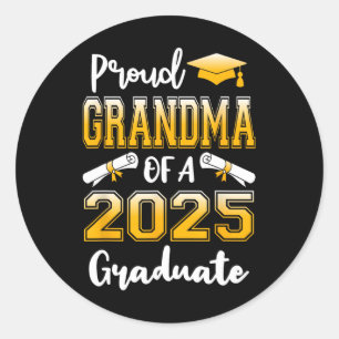 Funny Proud Oma eines CL of 2025 Graduate Runder Aufkleber
