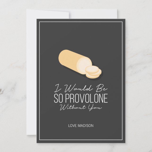 Funny Provolone Valentine Liebe Käse Karte (Vorderseite)