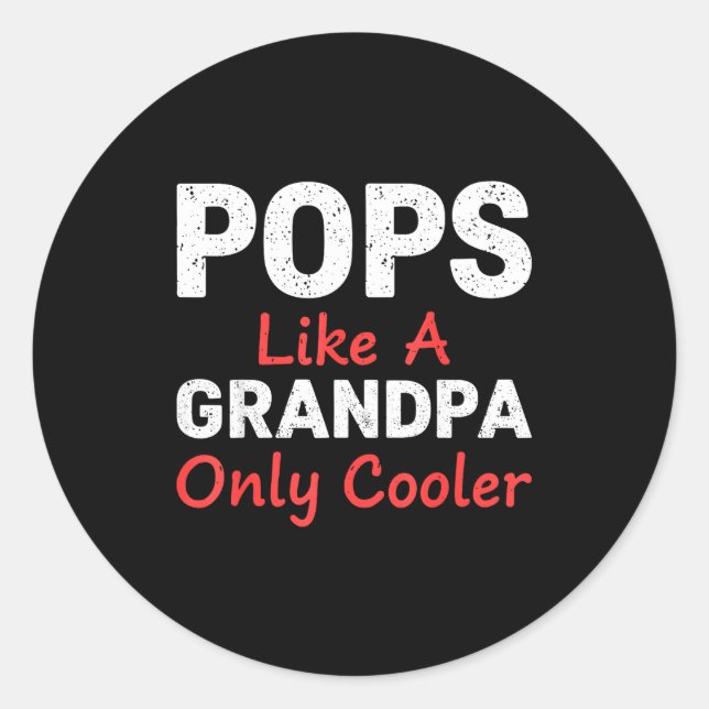 Funny Ps Grandpa Cooler From Grandkids Father's Da Runder Aufkleber (Vorderseite)