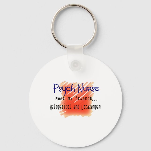 Funny Psych Nurse T - Shirt und Geschenke Schlüsselanhänger (Vorderseite)