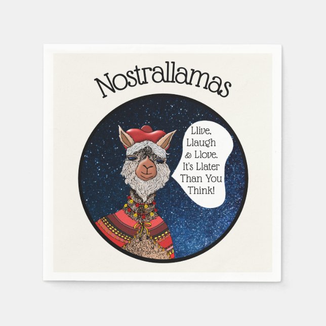 Funny Psychic Reading Llama Nostradamus Halloween Serviette (Vorderseite)