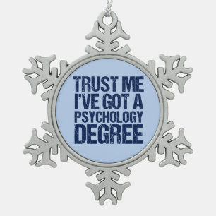 Funny Psychology Abschluss Schneeflocken Zinn-Ornament