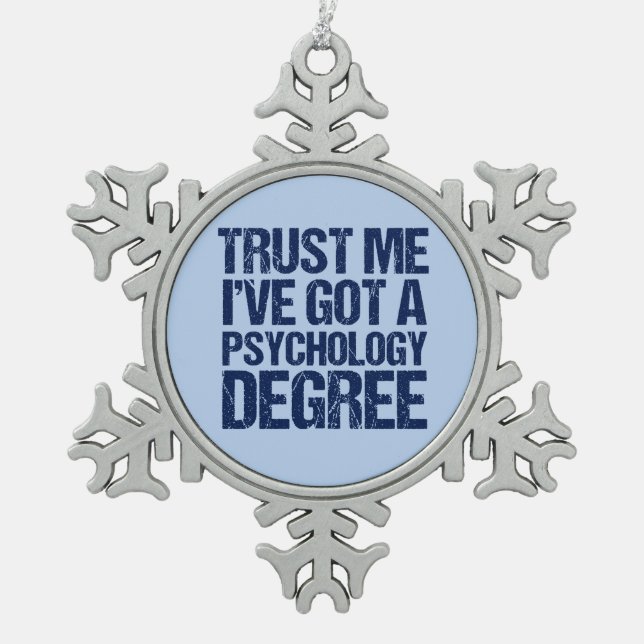 Funny Psychology Abschluss Schneeflocken Zinn-Ornament (Vorderseite)