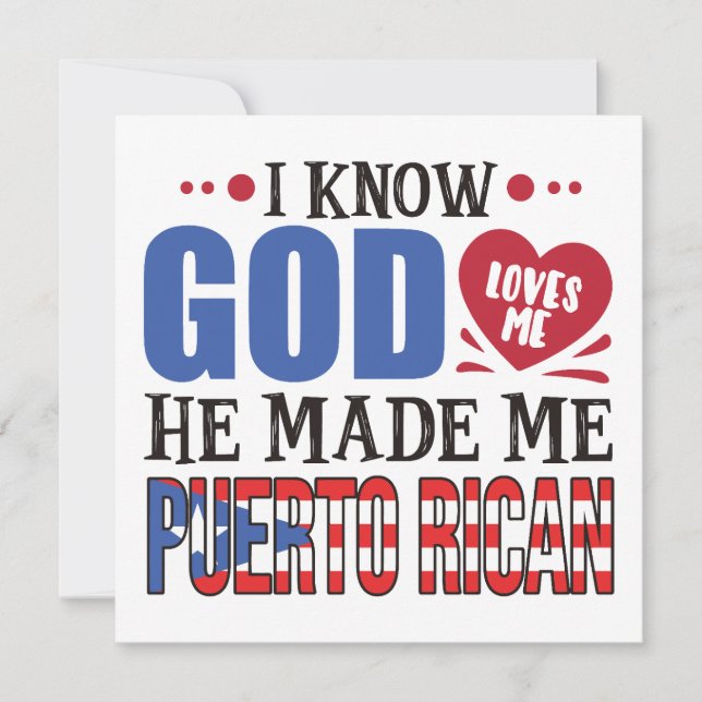 Funny Puerto Rico Zitat zum Kulturerbe Karte (Vorderseite)