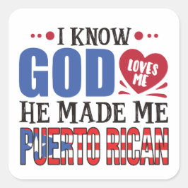 Funny Puerto Rico Zitat zum Kulturerbe Quadratischer Aufkleber