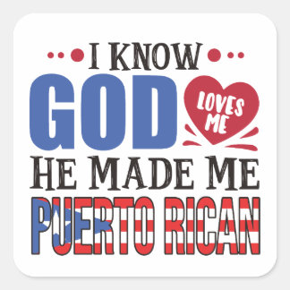Funny Puerto Rico Zitat zum Kulturerbe Quadratischer Aufkleber