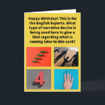 Funny Puff Four Shadowing Happy Birthday Karte<br><div class="desc">Es gibt mehrere Punkte, die die englische Majors der Welt Liebe zu überwachen. Diese detaillierten Polizisten behielt uns in Bezug auf Grammer, Speeling, Punkuation und die richtige Anzahl an Ausrufepunkten zu verwenden!!! In diesem Sinne können Sie sich vorstellen, wie mein verdrehtes Gehirn Wege aufzeigt, sich über erzählerische Geräte wie das...</div>