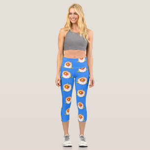 Funny Puffer Fish porcupfish Cartoon Capri Leggings