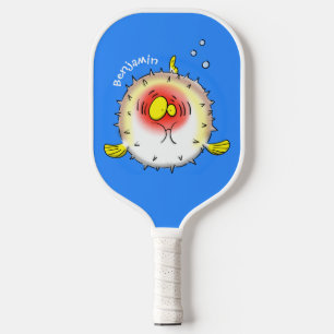 Funny Puffer Fish porcupfish Cartoon Pickleball Schläger