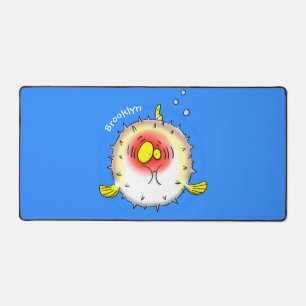 Funny Puffer Fish porcupfish Cartoon Schreibtischunterlage