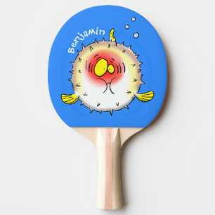 Funny Puffer Fish porcupfish Cartoon Tischtennis Schläger