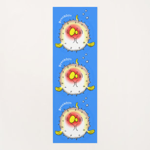 Funny Puffer Fish porcupfish Cartoon Yogamatte