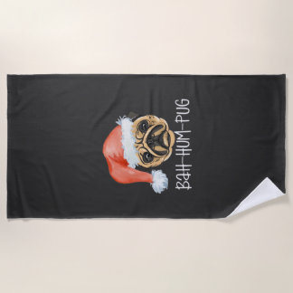 Funny Pug Christmas Dog Mom Dad Pajamas Oversized  Strandtuch