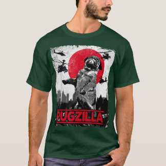 Funny Pugzilla Mops Dog T-Shirt