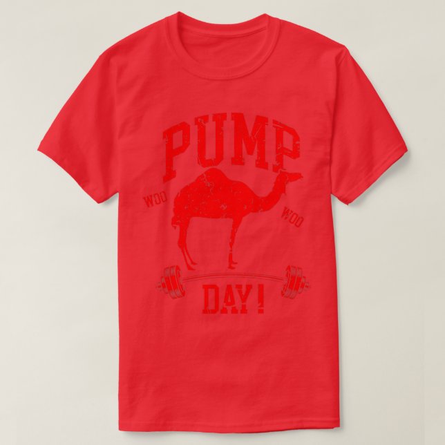 Funny Pump Day Hump Day Camel Weight Lifting Zug T-Shirt (Design vorne)