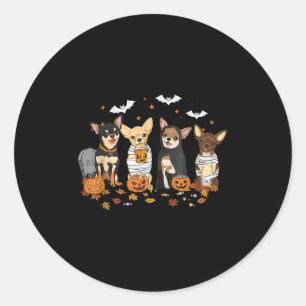 Funny Pumpkin Ghost Chihuahua Halloween Chihuahua Runder Aufkleber