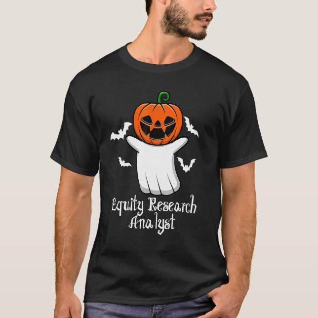 Funny Pumpkin Ghost Equity Research Analyst Hallow T-Shirt (Vorderseite)