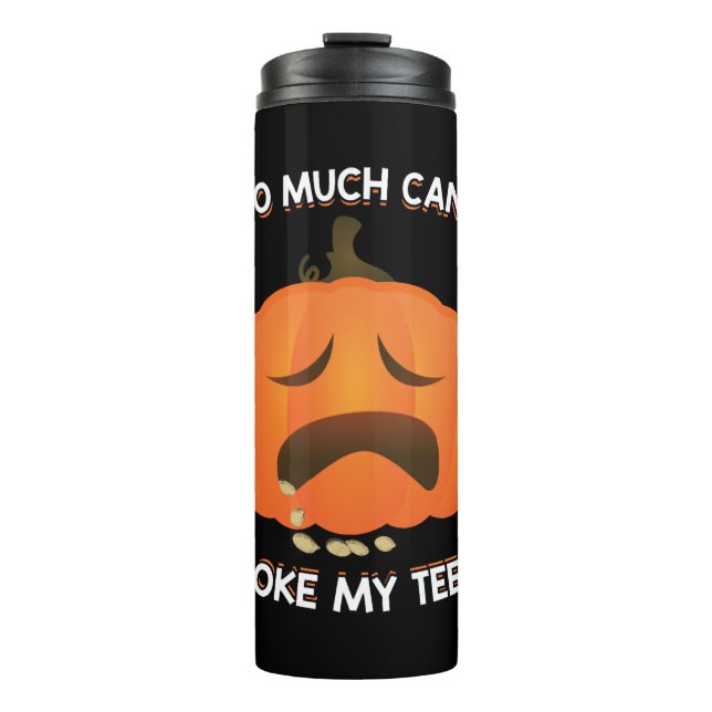 Funny Pumpkin Halloween Candy Gift Thermosbecher (Vorderseite)