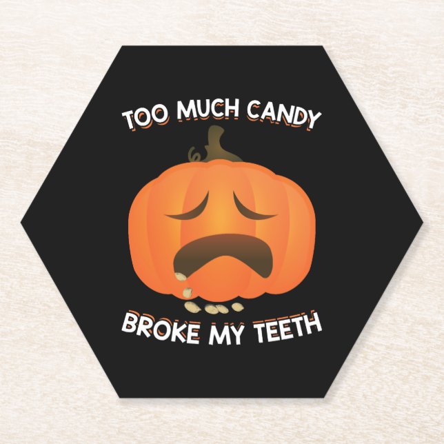 Funny Pumpkin Halloween Candy Gift Untersetzer (Vorderseite)