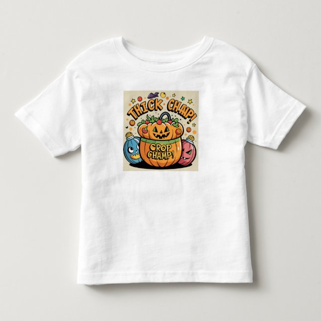Funny Pumpkin Halloween Vector Art Kleinkind T-shirt (Vorderseite)