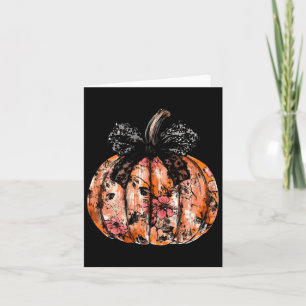 Funny Pumpkin Happy Halloween Lace Coquette Bow Gi Karte