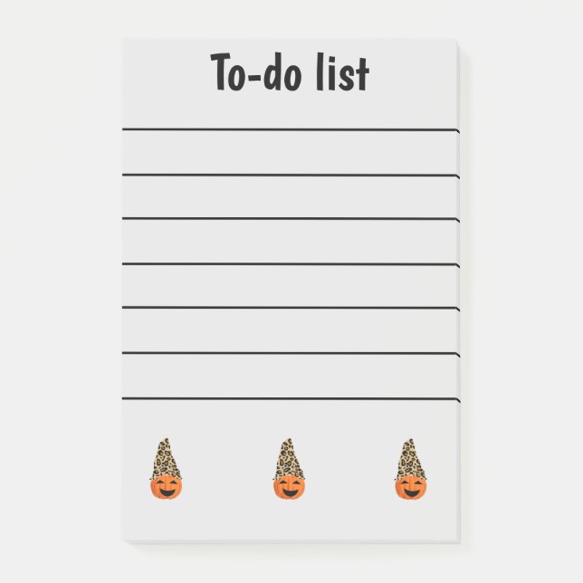 Funny Pumpkin To-do List Post-it Klebezettel (Vorderseite)