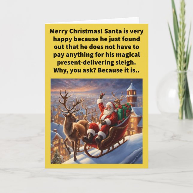 Funny Pun auf dem Haus frohe Weihnachten Karte (Vorderseite)