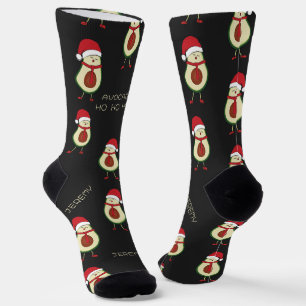 Funny Pun Avocado Red Black Socks Socken