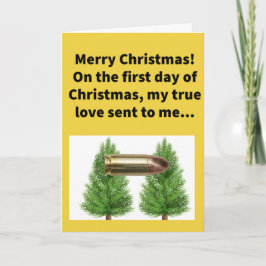Funny Pun Cartridge In einem Paar Bäume Weihnachte Karte
