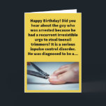 Funny Pun Cliptoemaniac Happy Birthday Karte<br><div class="desc">Ich denke jedes Jahr an dieses Stück an Worte, während ich meinen Zehennägeln ihre jährliche Beschneidung gebe. Es ist seltsam, dass ich so ein produktiver Zehennagelbauer bin, denn leider bin ich ein lebenslanger Fingernagel-Bitter (ein besonders beunruhigendes Problem für einen pensionierten Kieferorthopäden... ). Zu viele Informationen? Ich glaube, ich habe diese...</div>