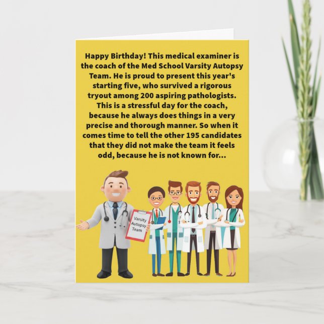 Funny Pun Cutting Coroners Happy Birthday Karte (Vorderseite)