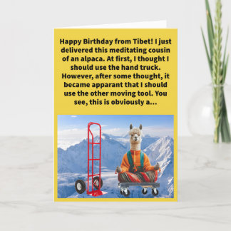 Funny Pun Dolly Llama Happy Birthday Karte
