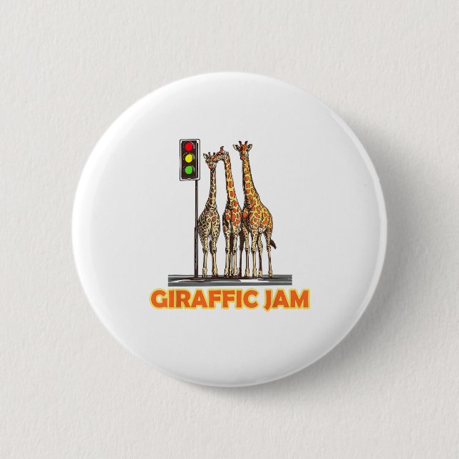 Funny Pun Giraffe Jam Button (Vorderseite)