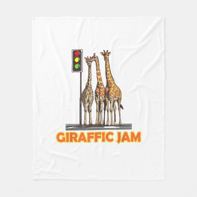 Funny Pun Giraffe Jam Fleecedecke (Vorderseite)