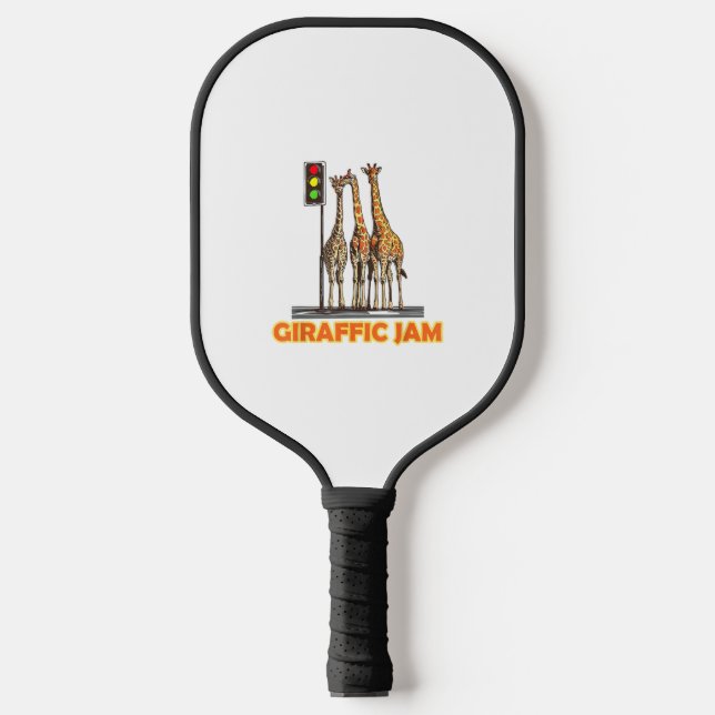 Funny Pun Giraffe Jam Pickleball Schläger (Vorderseite)