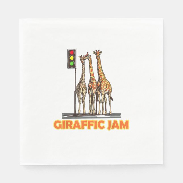 Funny Pun Giraffe Jam Serviette (Vorderseite)