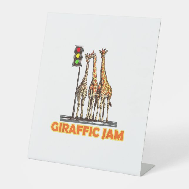 Funny Pun Giraffe Jam Sockelschild (Vorderseite)