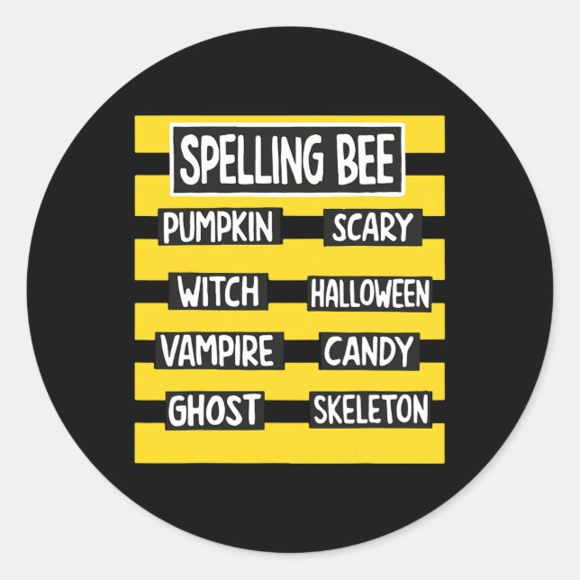 Funny Pun Halloween Kostüm für Lehrer Rechtschreib Runder Aufkleber (Vorderseite)