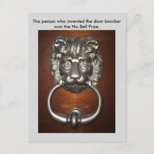 Funny Pun Löwe Door Knocker Postcard Postkreuzen Postkarte